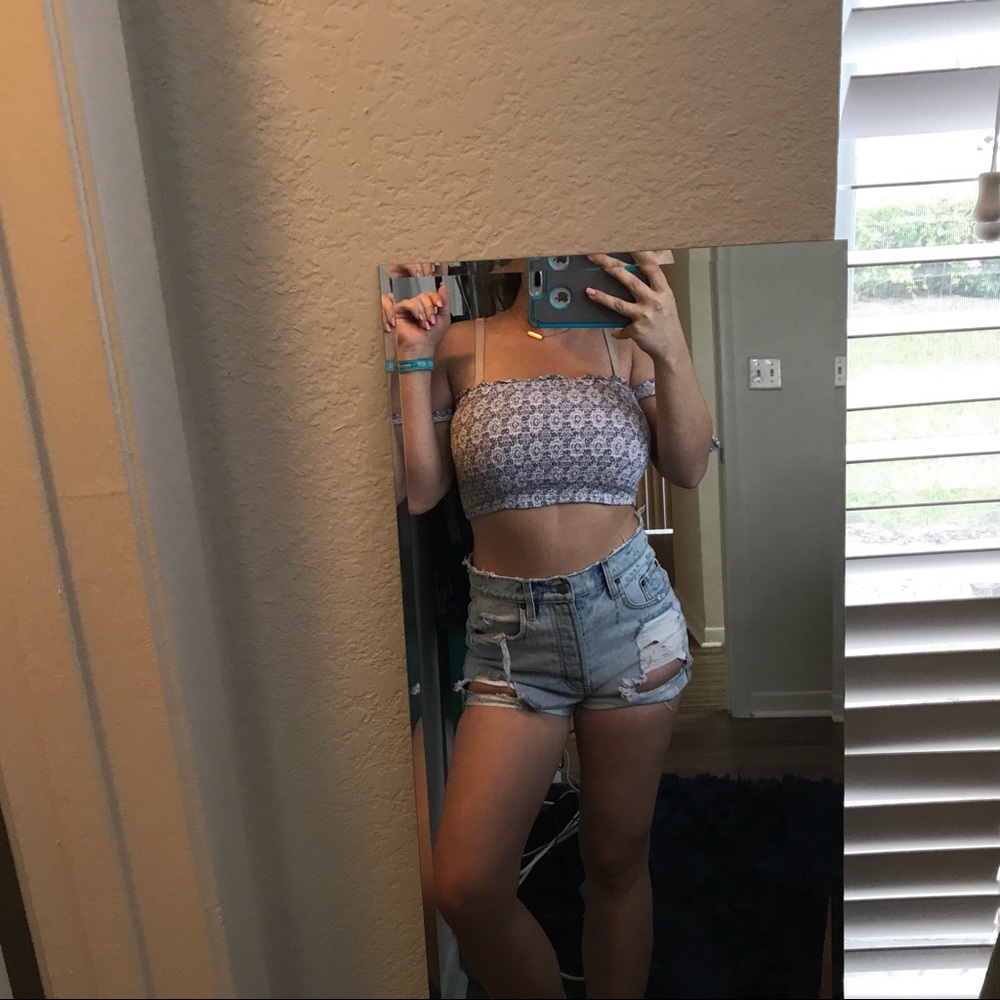 Charlotte russe crop top off the shoulder